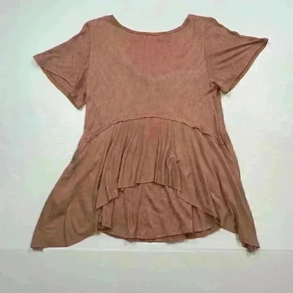 Lavender Field Womens SM Mauve Rayon Draped Tunic Top Short Sleeves Cottagecore - Picture 10 of 10